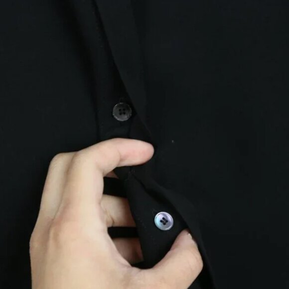 Aritzia T.Babaton 100% Silk Bergen Button Down Long Sleeve Black Blouse - Picture 5 of 6